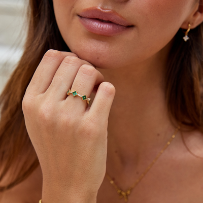 Luck - Four-Leaf Clover Crystal Ring