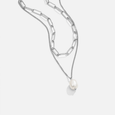 Angela Pearls Silver Necklace