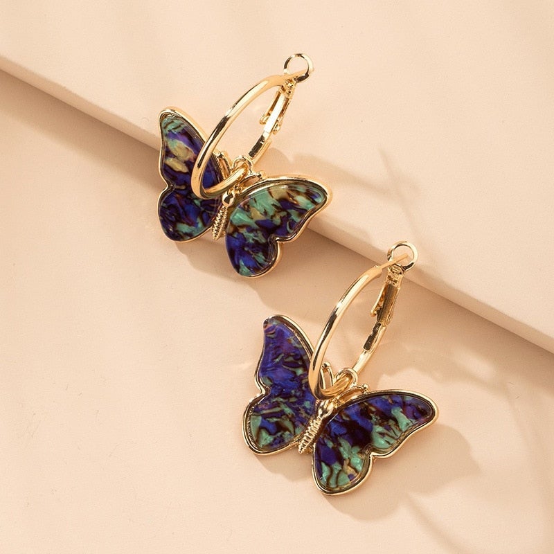 Hand Painted Butterfly Earrings