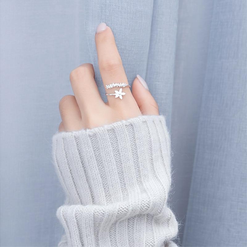 Adjustable Silver and Handmade Wildflower Ring