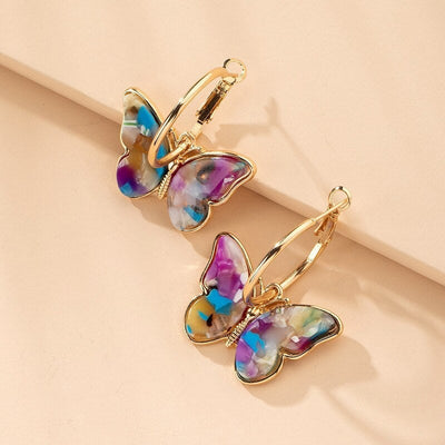 Hand Painted Butterfly Earrings