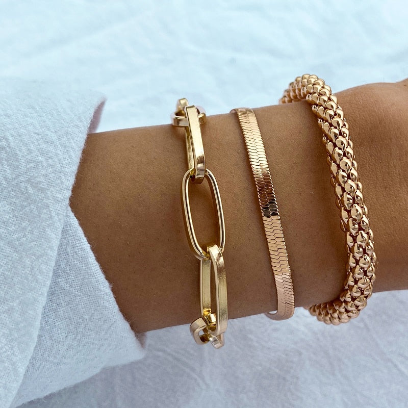 Pack 3 Gold Bracelets
