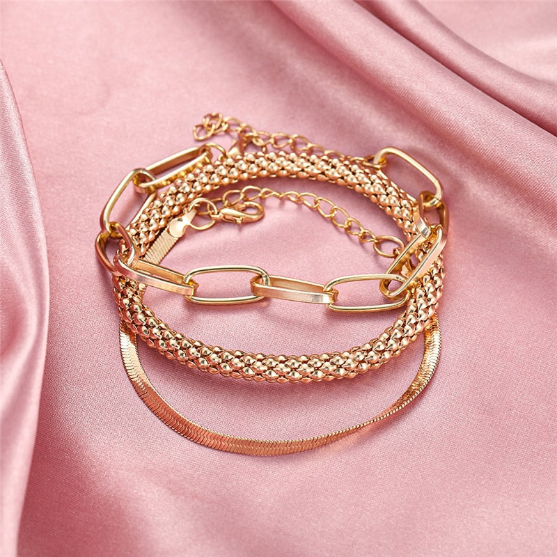 Pack 3 Gold Bracelets