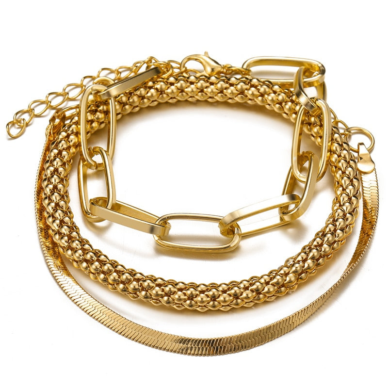 Pack 3 Gold Bracelets