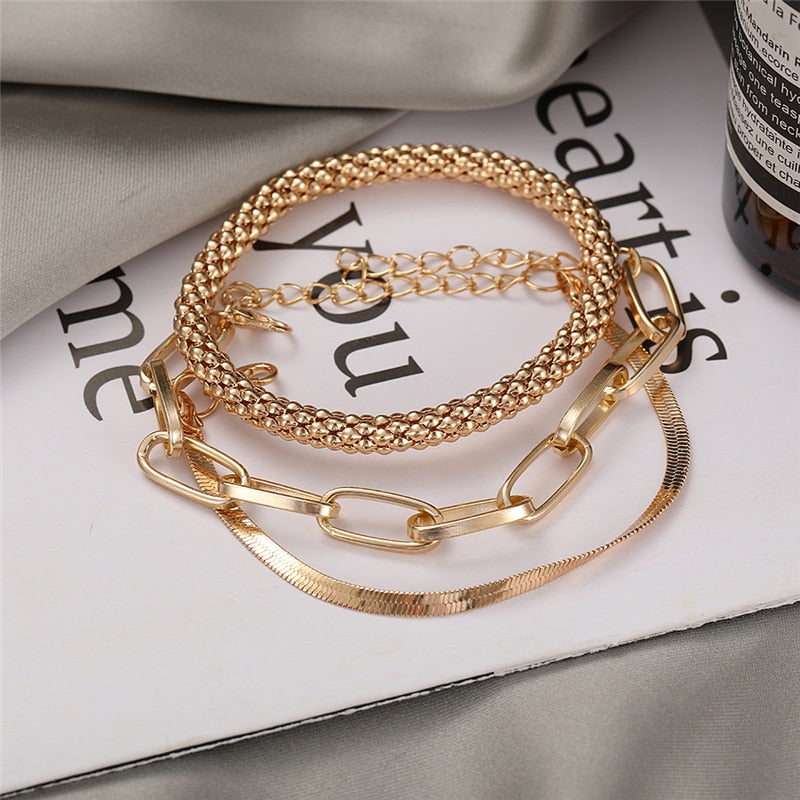 Pack 3 Gold Bracelets
