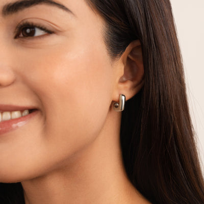 Alice Quadrat Hoop Gold Earrings