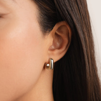 Alice Quadrat Hoop Gold Earrings