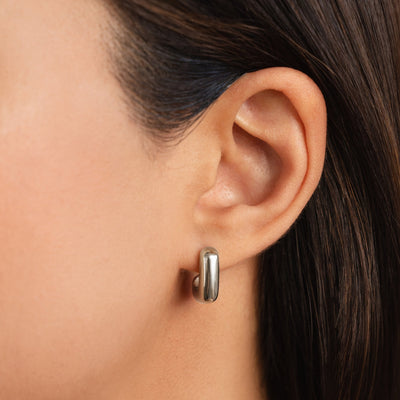 Alice Quadrat Hoop Gold Earrings