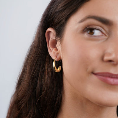 China - Drop Hoop Earrings