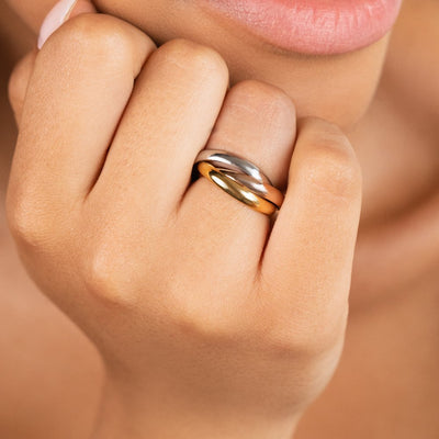 Tri-Colour Loop Ring