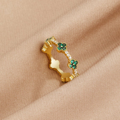 Luck - Four-Leaf Clover Crystal Ring