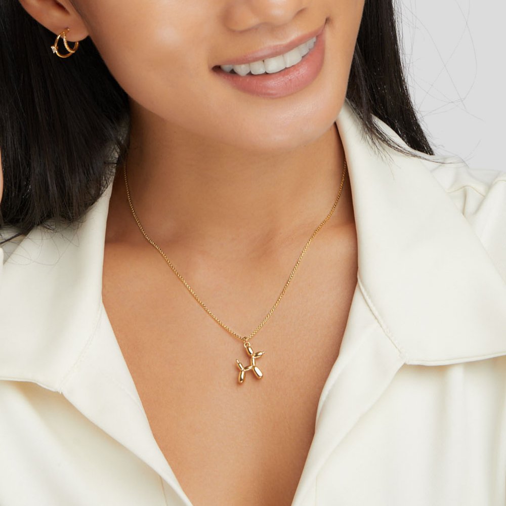 Golden Balloon Animal Necklace