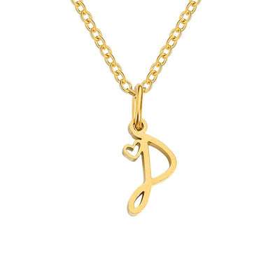 Gold Letter Heart Necklace