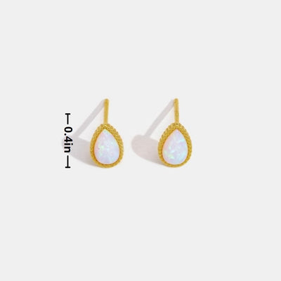 Golden Drop Opal Stone Earrings