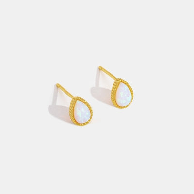 Golden Drop Opal Stone Earrings