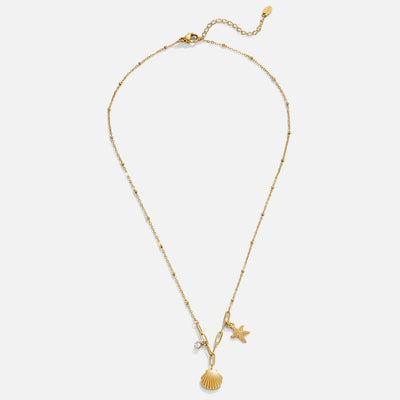 Golden Shell and Starfish Necklace