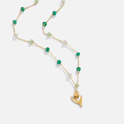 Golden Tulip Pearl Necklace