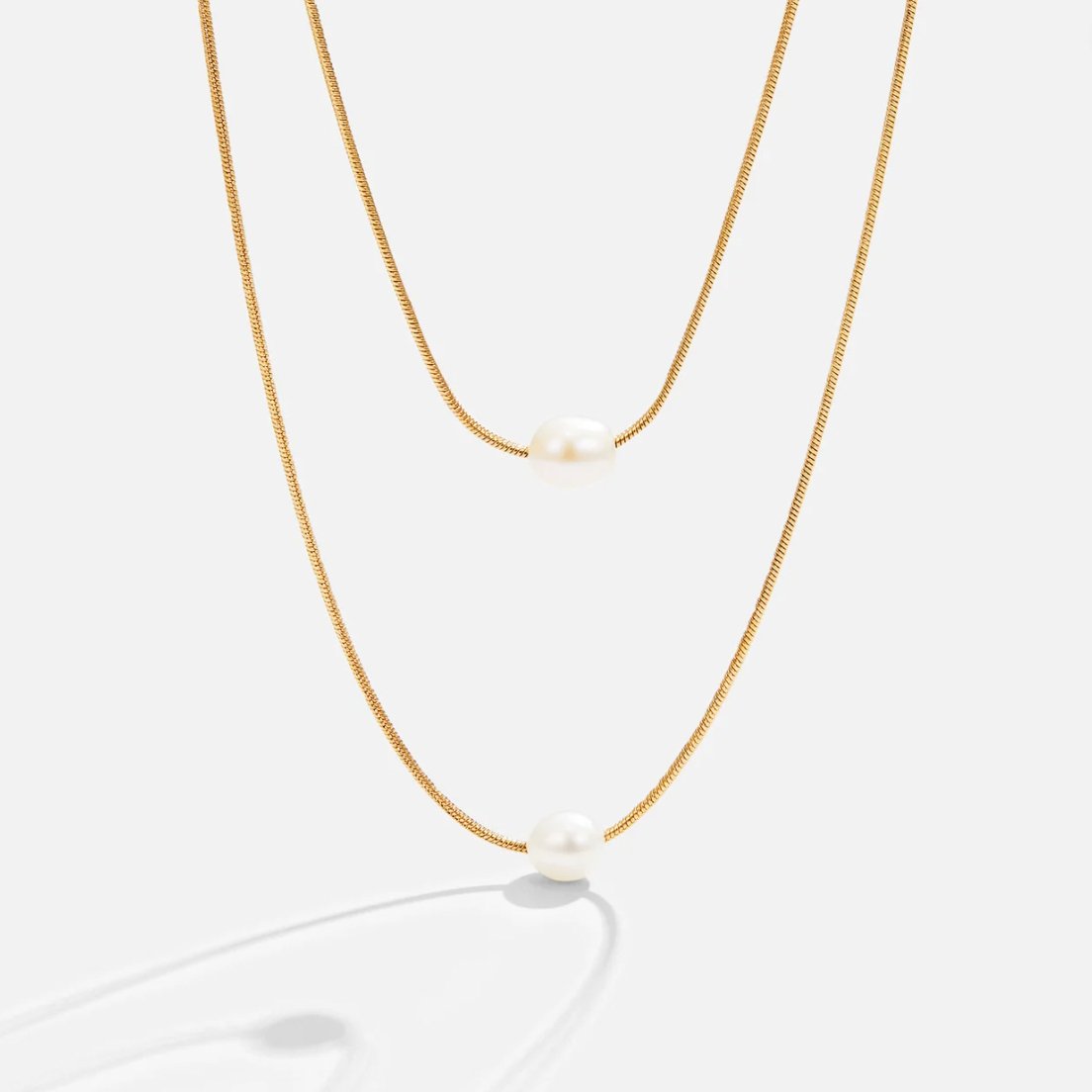 Layered Necklace with Freshwater Pearls