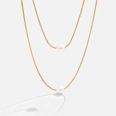Layered Necklace with Freshwater Pearls