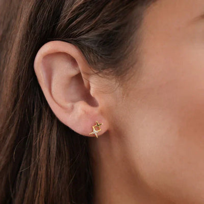 Star Stud with Zirconia in Gold