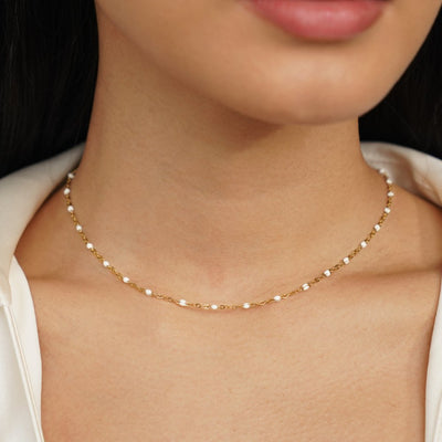 Clean White Pearl Necklace