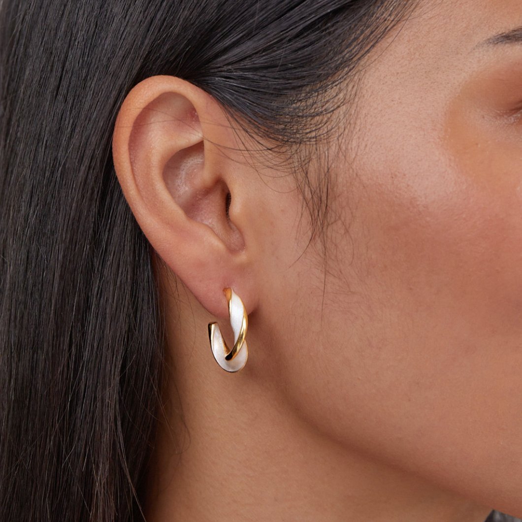 Pearl Twist Hoop Earrings