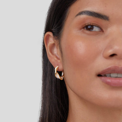 Pearl Twist Hoop Earrings