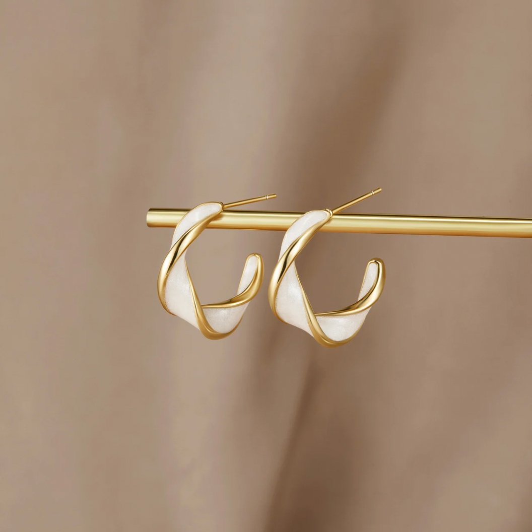 Pearl Twist Hoop Earrings