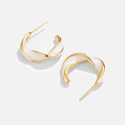 Pearl Twist Hoop Earrings