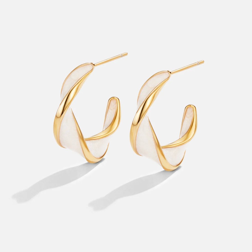 Pearl Twist Hoop Earrings