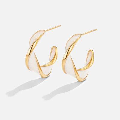 Pearl Twist Hoop Earrings