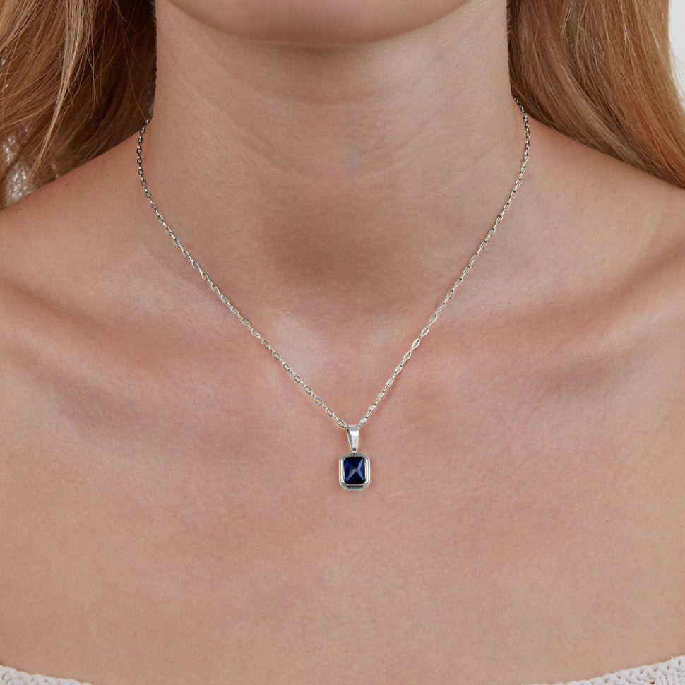 Ocean Blue Pendant Silver Chain