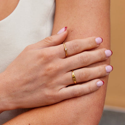 Small Crystal Heart Ring