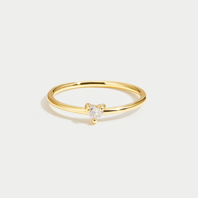 Small Crystal Heart Ring
