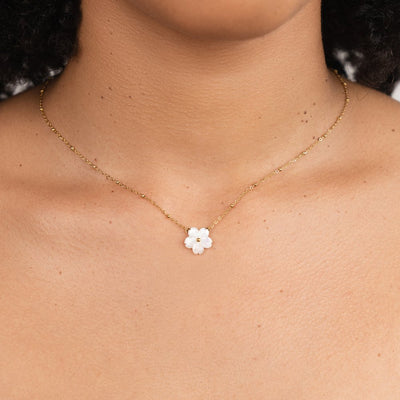 White Floral Blossom Necklace