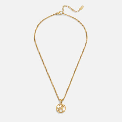 White Shell Zodiac Coin Necklace